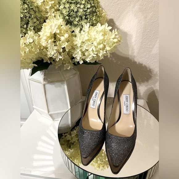 Jimmy Choo Metallic Silver Semi-Pointed Toe Stiletto Heels - Picture 12 of 16